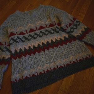 Oversize Gray Chevron Sweater